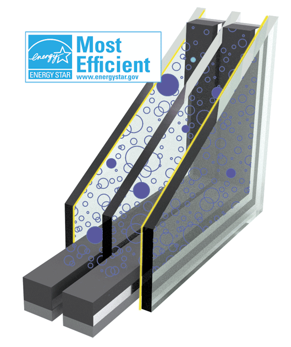 Triple Pane Window Cross Section. Triple Pane Window Cross Section.